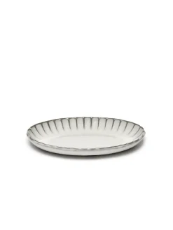 SERAX Assiette creuse ovale blanc grès émaillé 22x15,4 cm Inku