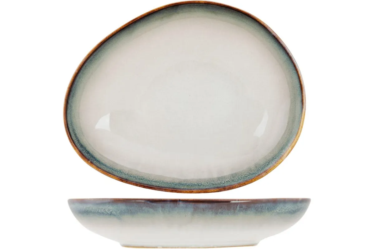 PROOF Assiette creuse ovale blanc porcelaine 24x20 cm Akoya Hot
