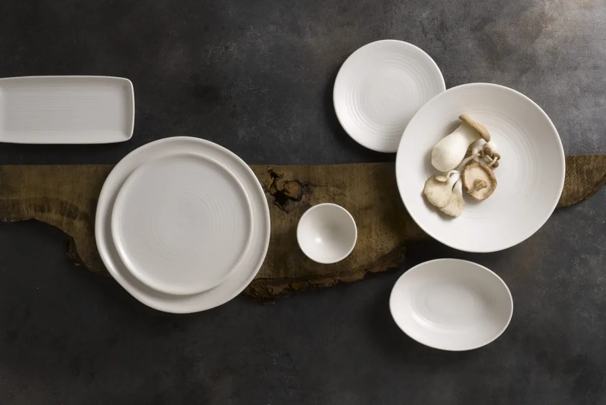 Assiette creuse ovale blanc porcelaine 21,6x16,4 cm Evo Pearl - DUDSON New
