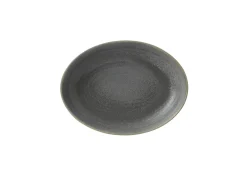 DUDSON Assiette creuse ovale gris porcelaine 26,7x19,7 cm Evo Granite Outlet