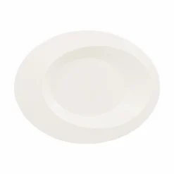 Assiette creuse ovale ivoire porcelaine vitrifiée 29,1x23 cm Giro - RAK Outlet