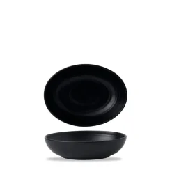 DUDSON Assiette creuse ovale noir porcelaine 21,6x16,4 cm Evo Sale