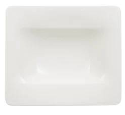 VILLEROY & BOCH Assiette creuse rectangulaire ivoire porcelaine bone china 24x21 cm Modern Grace Discount