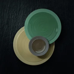 DEGRENNE Assiette creuse rond argile verte grès émaillé Ø 23 cm Bahia Best
