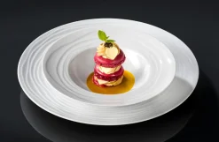 Assiette creuse rond blanc porcelaine Ø 22,2 cm Onde - MEDARD DE NOBLAT Clearance