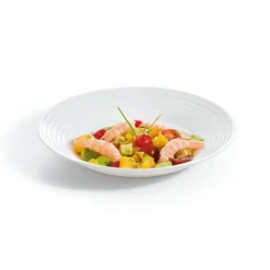 Assiette creuse rond blanc verre opal Ø 23,6 cm Stairo - ARCOROC Outlet