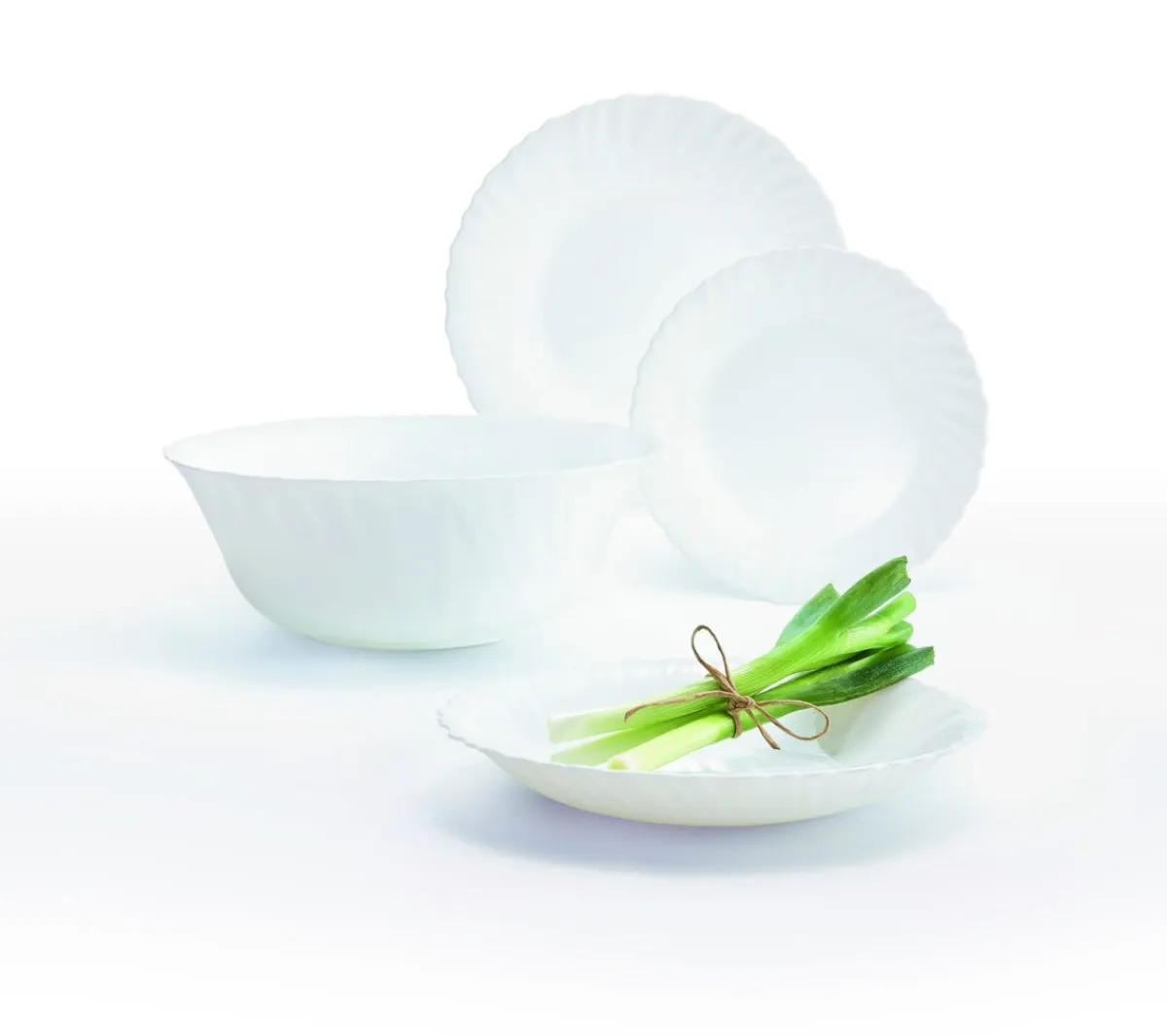 Assiette creuse rond blanc verre opal Ø 21 cm Feston - LUMINARC Best