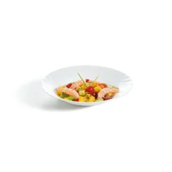 Assiette creuse rond blanc verre opal Ø 22,6 cm Trianon - ARCOROC Discount