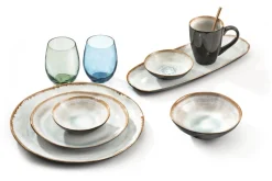 MEDARD DE NOBLAT Assiette creuse rond bleu grès émaillé Ø 19,5 cm Shadow Outlet
