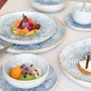 Assiette creuse rond bleu grès émaillé Ø 22 cm Ice - ACCOLADE Discount