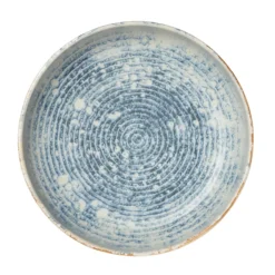 Assiette creuse rond bleu grès émaillé Ø 22 cm Ice - ACCOLADE Discount