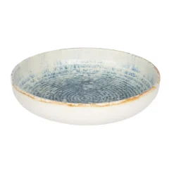 Assiette creuse rond bleu grès émaillé Ø 22 cm Ice - ACCOLADE Discount