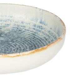 Assiette creuse rond bleu grès émaillé Ø 22 cm Ice - ACCOLADE Discount
