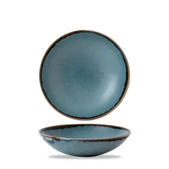 DUDSON Assiette creuse rond bleu porcelaine vitrifiée Ø 27,8 cm Harvest Clearance