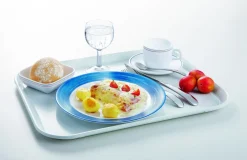 Assiette creuse rond bleu verre opal Ø 22,5 cm Brush - ARCOROC Discount