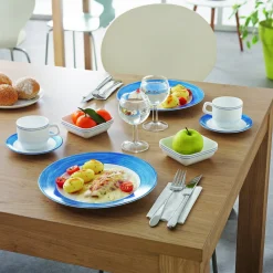 ARCOROC Assiette creuse rond bleu verre opal Ø 22,5 cm Brush Online