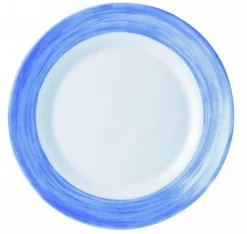 ARCOROC Assiette creuse rond bleu verre opal Ø 22,5 cm Brush Online