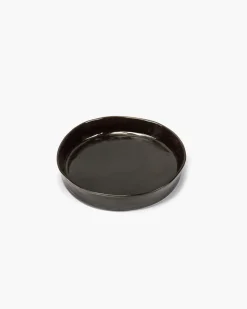 Assiette creuse rond ébène grès émaillé Ø 23 cm La Mère - SERAX New