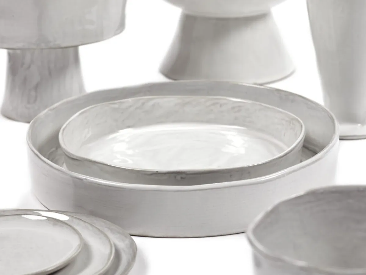 SERAX Assiette creuse rond écru grès émaillé Ø 25 cm La Mère Outlet