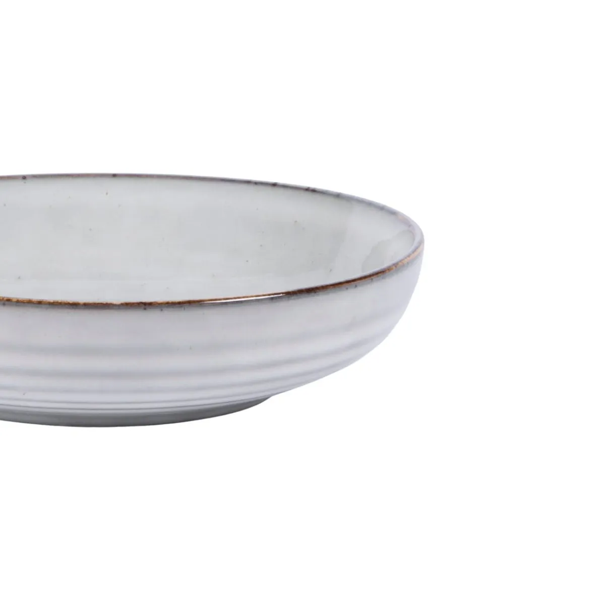 PRO.MUNDI Assiette creuse rond gris grès émaillé Ø 22 cm Sky Discount