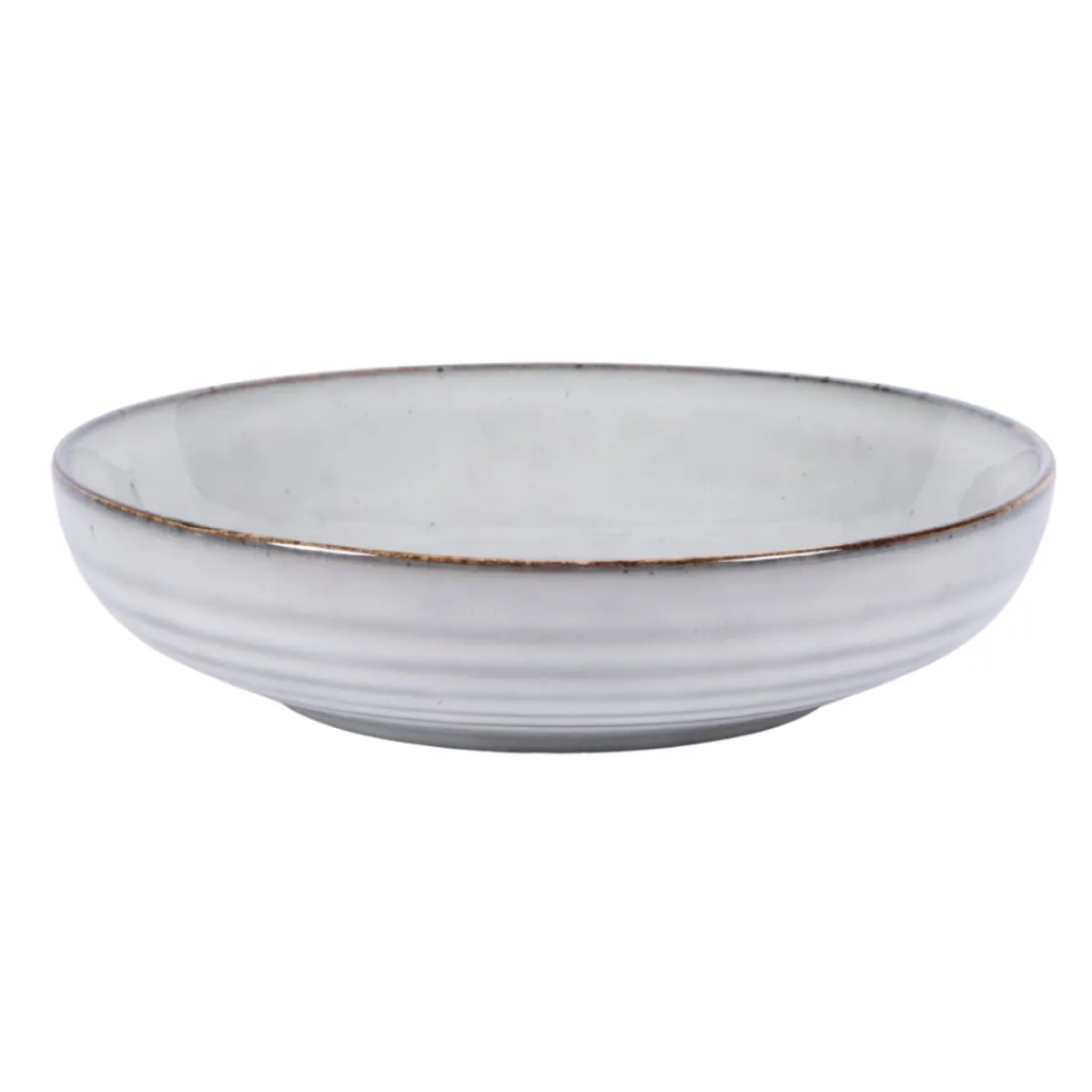 PRO.MUNDI Assiette creuse rond gris grès émaillé Ø 22 cm Sky Discount