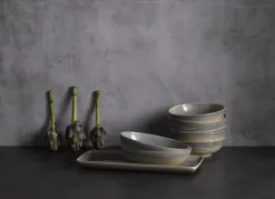 Assiette creuse rond gris porcelaine Ø 24,3 cm Evo Granite - DUDSON Sale