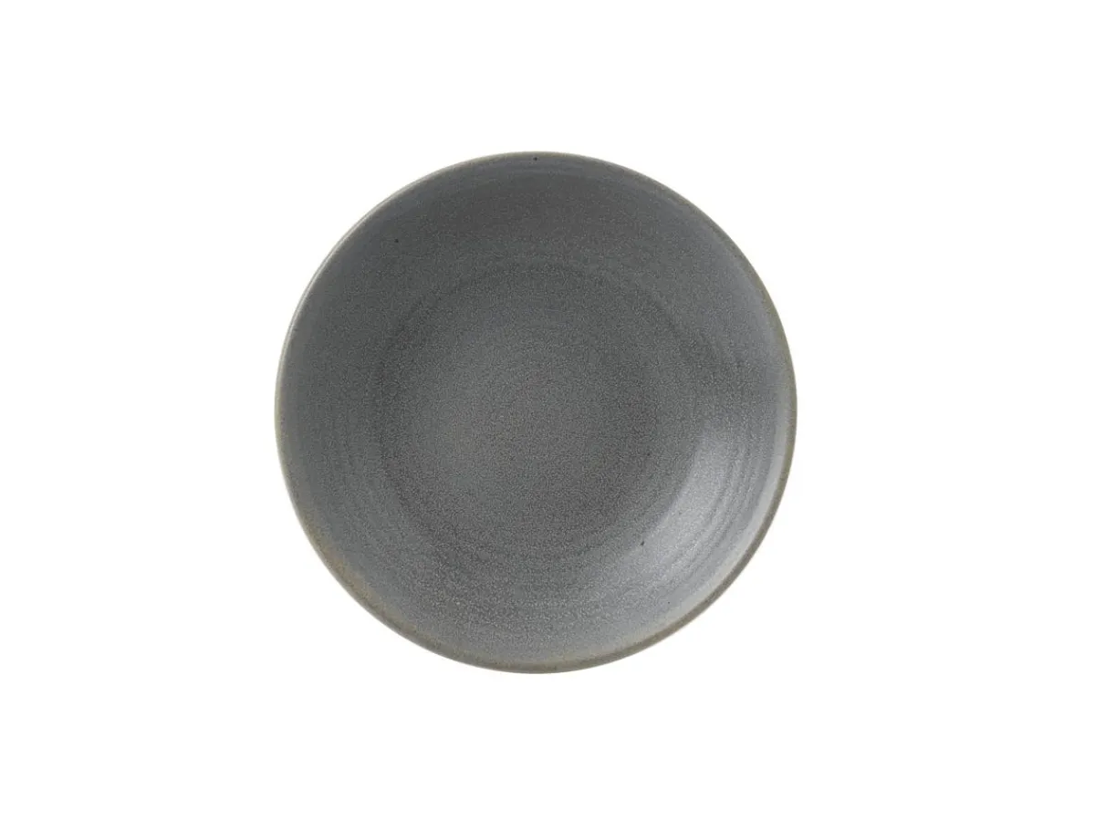 Assiette creuse rond gris porcelaine Ø 24,3 cm Evo Granite - DUDSON Sale