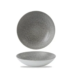 Assiette creuse rond gris porcelaine vitrifiée Ø 18,2 cm Evo Origins - DUDSON Sale