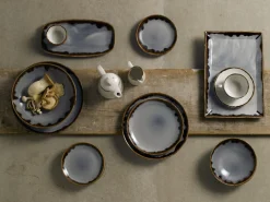 Assiette creuse rond gris porcelaine vitrifiée Ø 25,6 cm Harvest - DUDSON Clearance