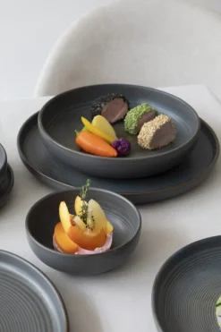 Assiette creuse rond grès émaillé Ø 22 cm Tornado - ACCOLADE Hot