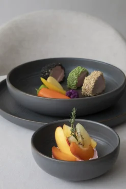 Assiette creuse rond grès émaillé Ø 22 cm Tornado - ACCOLADE Hot
