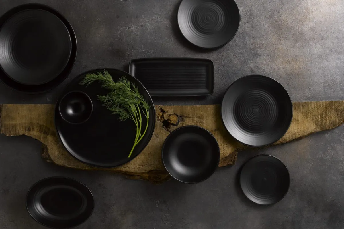 Assiette creuse rond Jet porcelaine Ø 24,3 cm Evo - DUDSON Sale