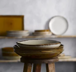 Assiette creuse rond Linen porcelaine vitrifiée Ø 27,8 cm Harvest - DUDSON Outlet