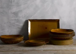 Assiette creuse rond marron porcelaine vitrifiée Ø 25,6 cm Harvest - DUDSON Online