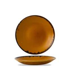 Assiette creuse rond marron porcelaine vitrifiée Ø 25,6 cm Harvest - DUDSON Online