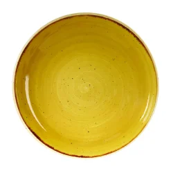 CHURCHILL Assiette creuse rond Mustard porcelaine vitrifiée Ø 24,8 cm Stonecast Mustard New