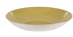 CHURCHILL Assiette creuse rond Mustard porcelaine vitrifiée Ø 31 cm Stonecast Mustard New