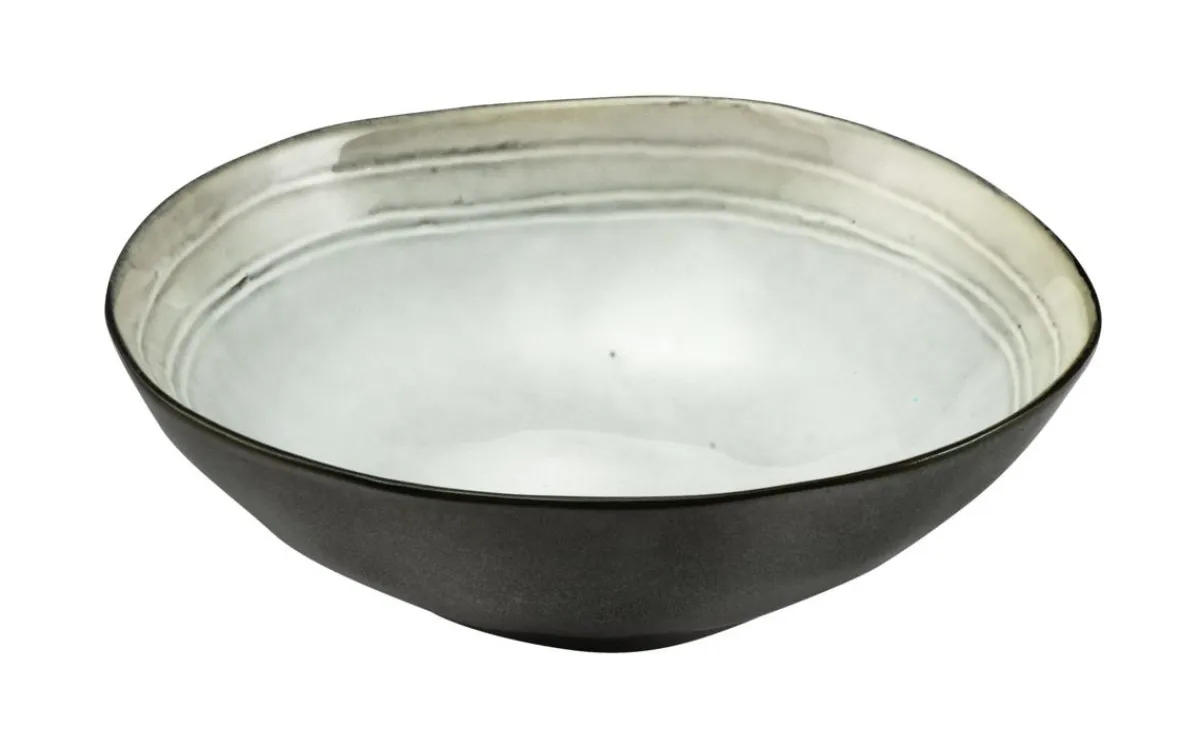 MEDARD DE NOBLAT Assiette creuse rond nacre grès émaillé Ø 19,5 cm Shadow