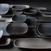 Assiette creuse rond noir porcelaine vitrifiée Ø 24,8 cm Raku Quartz - CHURCHILL Sale