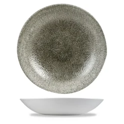 Assiette creuse rond noir porcelaine vitrifiée Ø 24,8 cm Raku Quartz - CHURCHILL Sale
