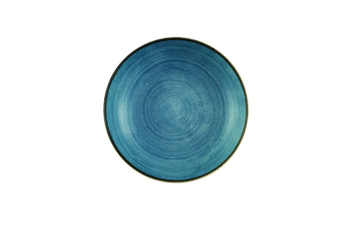 CHURCHILL Assiette creuse rond Raw Teal porcelaine vitrifiée Ø 24,8 cm Stonecast Raw Sale