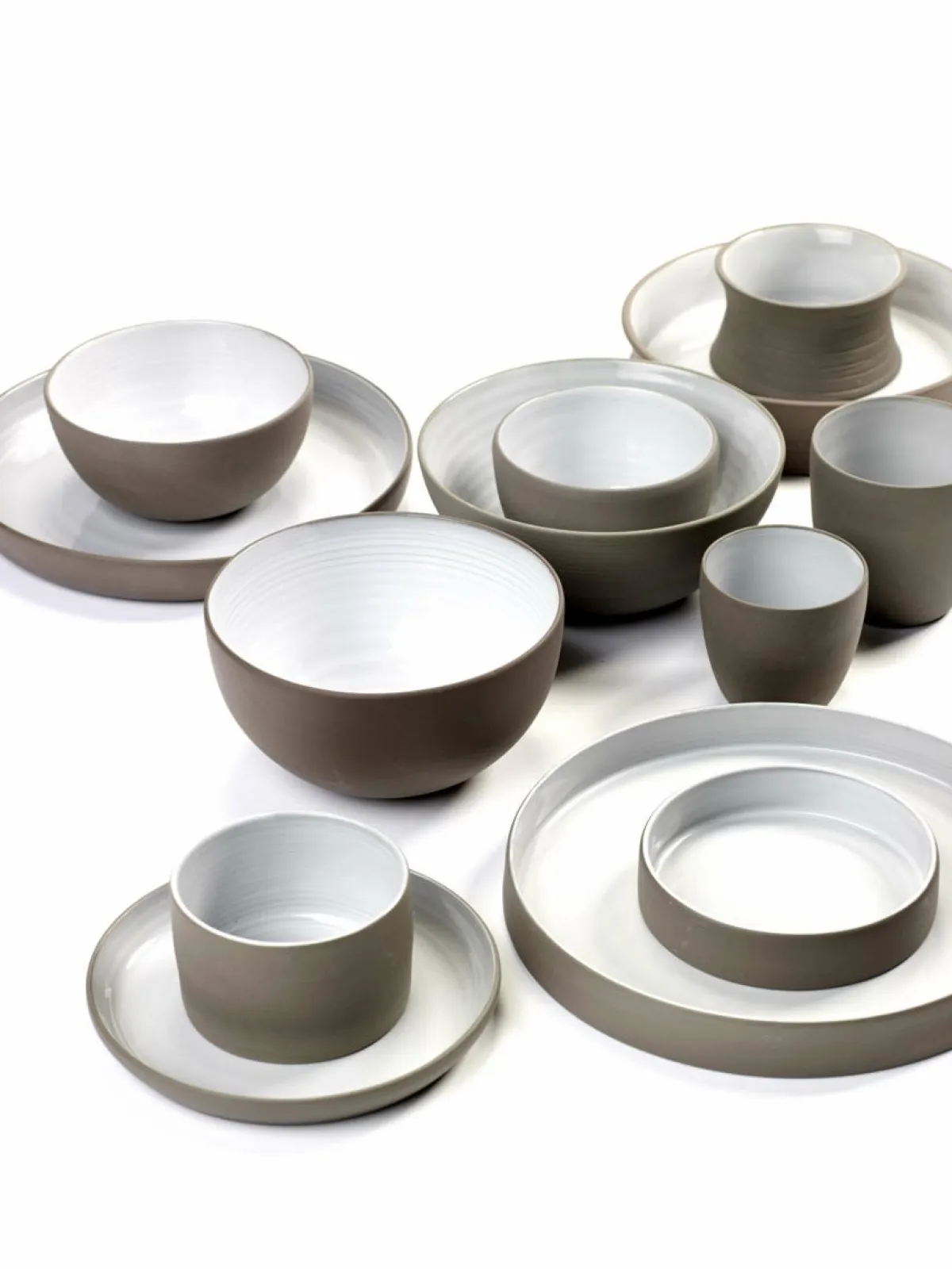 Assiette creuse rond taupe porcelaine Ø 17,5 cm Dusk - SERAX Outlet