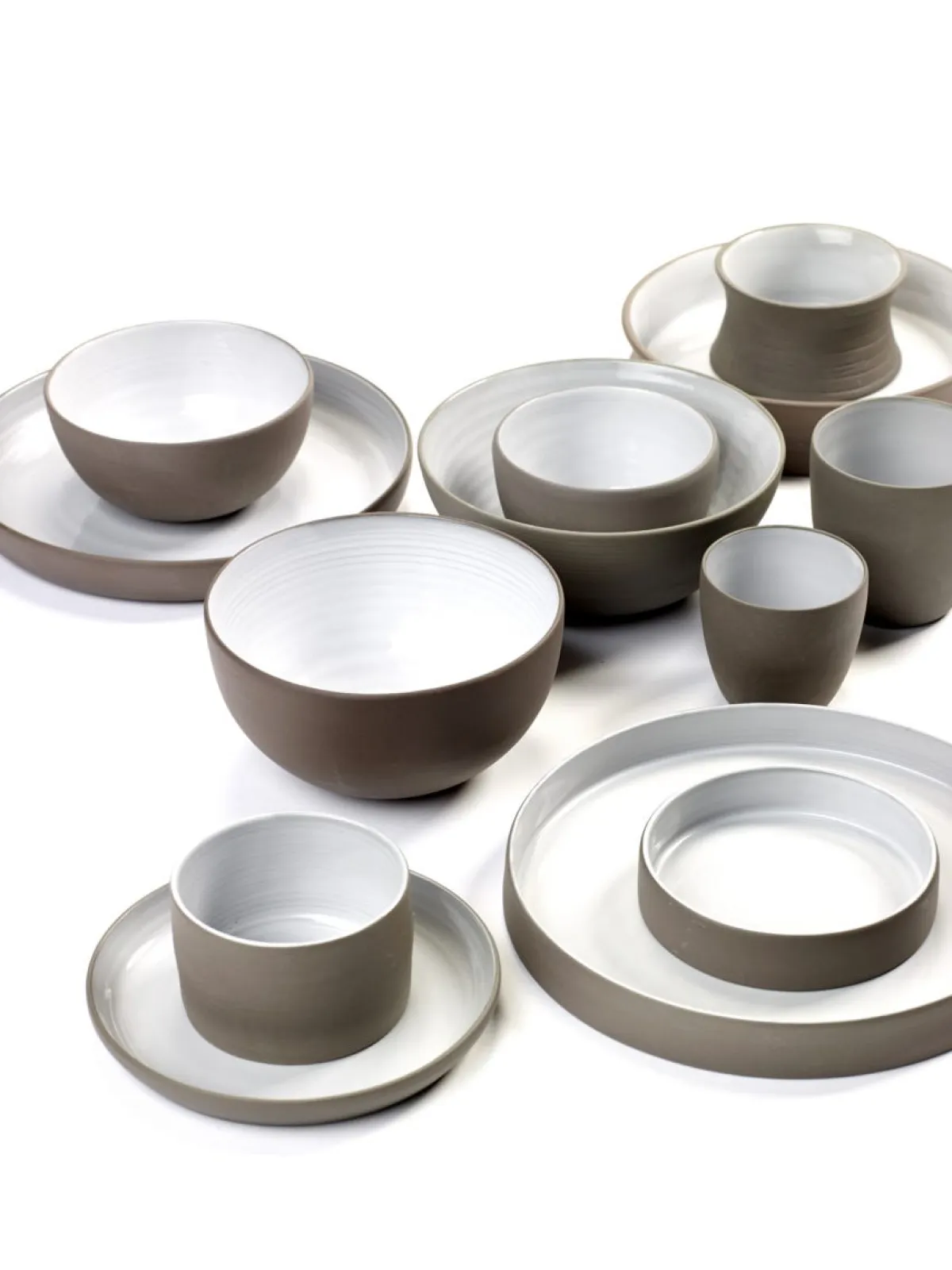 Assiette creuse rond taupe porcelaine Ø 17,5 cm Dusk - SERAX Outlet