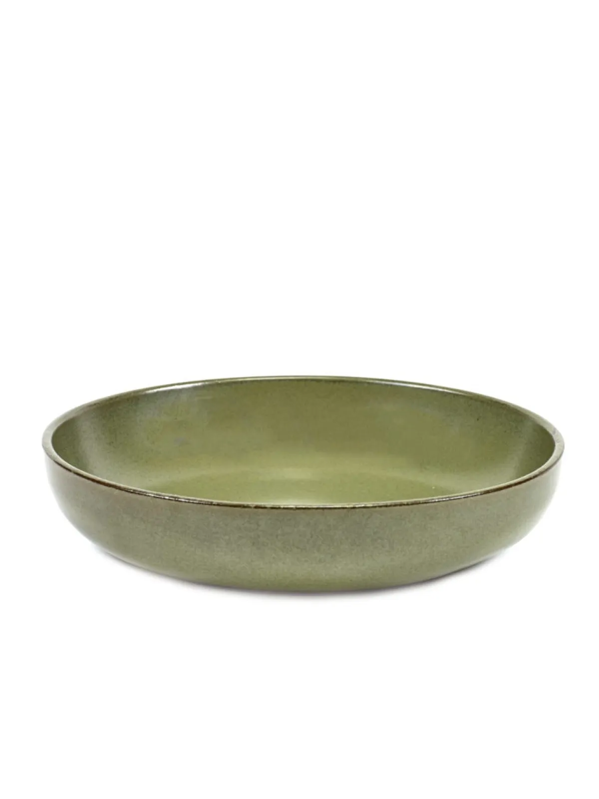 SERAX Assiette creuse rond vert grès émaillé Ø 19 cm Surface Discount