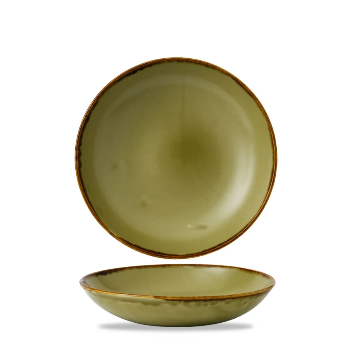 DUDSON Assiette creuse rond vert porcelaine vitrifiée Ø 27,8 cm Harvest Outlet