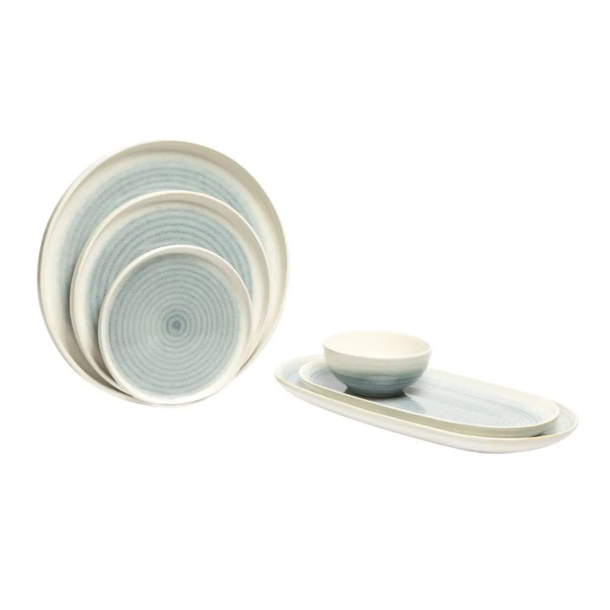 Assiette de présentation ovale ivoire grès émaillé 28 cm Pacific - PRO.MUNDI Discount