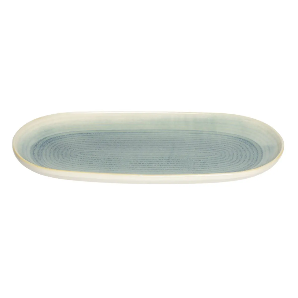 Assiette de présentation ovale ivoire grès émaillé 28 cm Pacific - PRO.MUNDI Discount