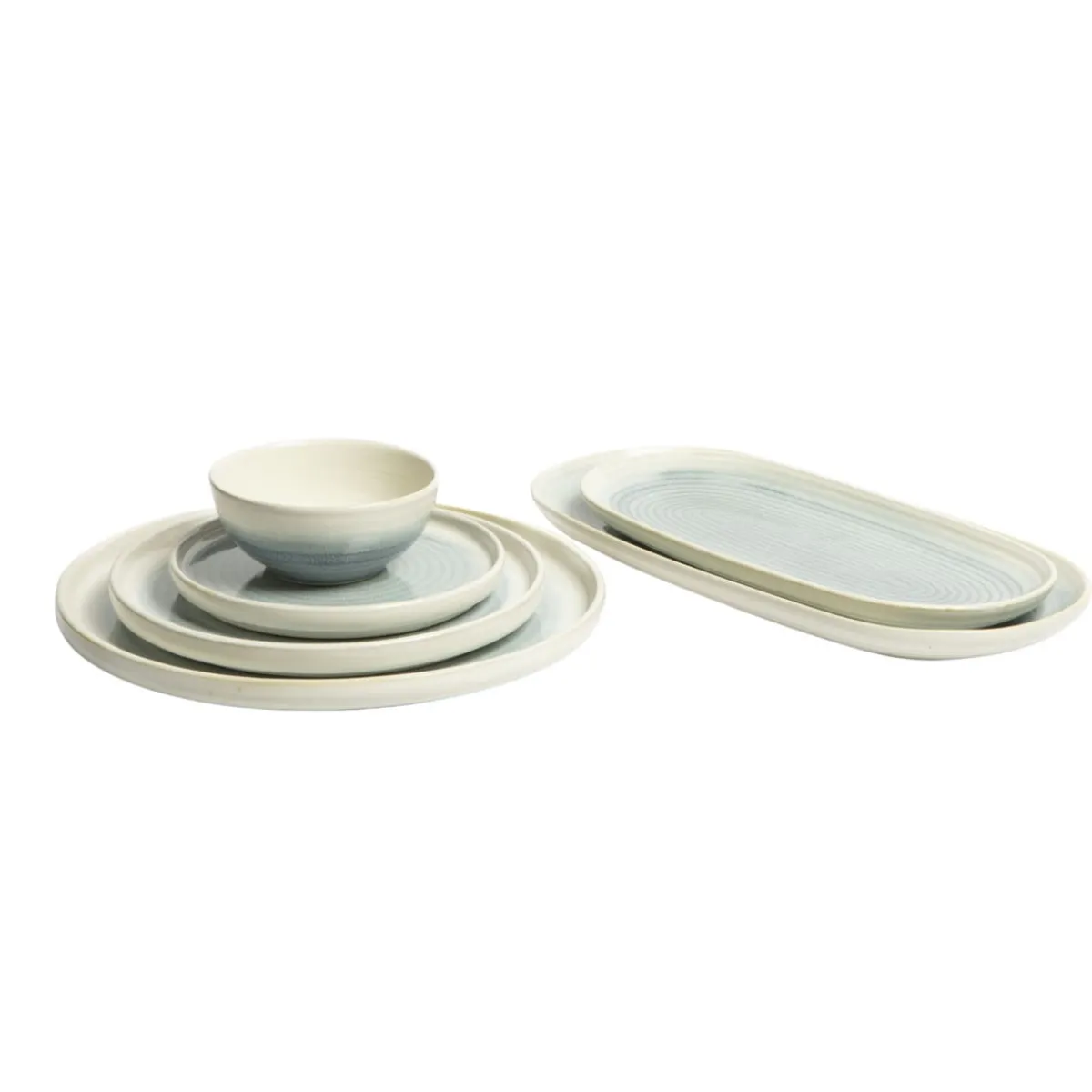 Assiette de présentation ovale ivoire grès émaillé 28 cm Pacific - PRO.MUNDI Discount
