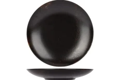 Assiette de présentation rond noir porcelaine Ø 30 cm Etna - PROOF Discount