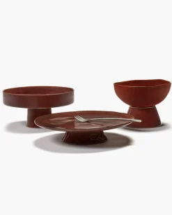 SERAX Assiette de présentation rond Venetian red grès émaillé 30,5x30,5 cm La Mère